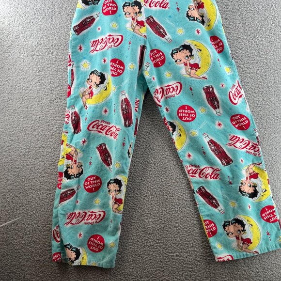 Betty Boop Coca-Cola Pajama Set 2-Piece Button-Up Lounge Wear Size Large - Picture 7 of 10